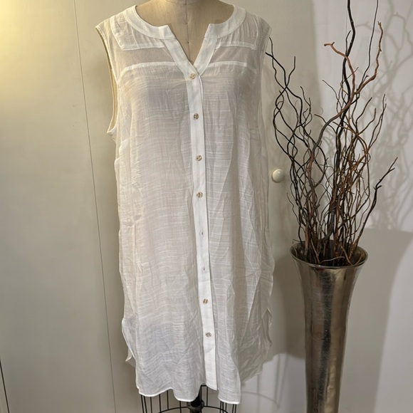 Alyx Tops - Alyx Sheer White Tunic Button Up